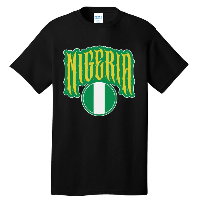 Love Nigeria With Nigerian Flag Inside A Circle Tall T-Shirt