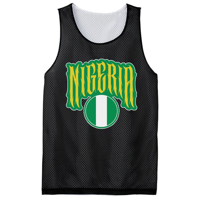 Love Nigeria With Nigerian Flag Inside A Circle Mesh Reversible Basketball Jersey Tank