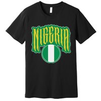 Love Nigeria With Nigerian Flag Inside A Circle Premium T-Shirt