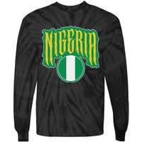 Love Nigeria With Nigerian Flag Inside A Circle Tie-Dye Long Sleeve Shirt