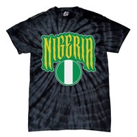 Love Nigeria With Nigerian Flag Inside A Circle Tie-Dye T-Shirt