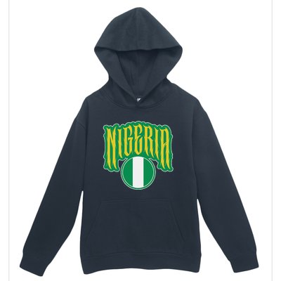 Love Nigeria With Nigerian Flag Inside A Circle Urban Pullover Hoodie