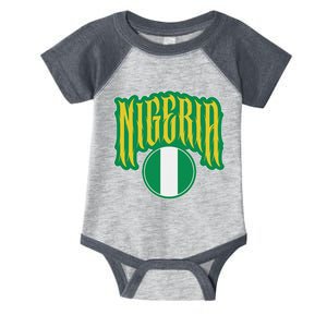 Love Nigeria With Nigerian Flag Inside A Circle Infant Baby Jersey Bodysuit