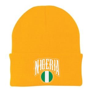 Love Nigeria With Nigerian Flag Inside A Circle Knit Cap Winter Beanie