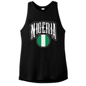 Love Nigeria With Nigerian Flag Inside A Circle Ladies PosiCharge Tri-Blend Wicking Tank