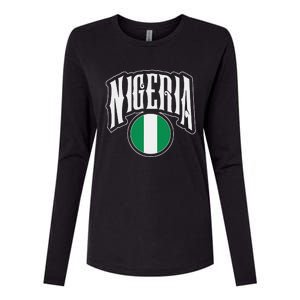 Love Nigeria With Nigerian Flag Inside A Circle Womens Cotton Relaxed Long Sleeve T-Shirt