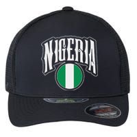 Love Nigeria With Nigerian Flag Inside A Circle Flexfit Unipanel Trucker Cap