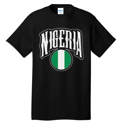 Love Nigeria With Nigerian Flag Inside A Circle Tall T-Shirt