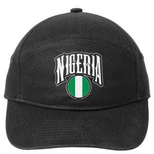 Love Nigeria With Nigerian Flag Inside A Circle 7-Panel Snapback Hat