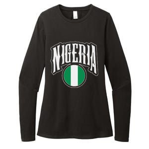 Love Nigeria With Nigerian Flag Inside A Circle Womens CVC Long Sleeve Shirt