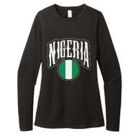 Love Nigeria With Nigerian Flag Inside A Circle Womens CVC Long Sleeve Shirt