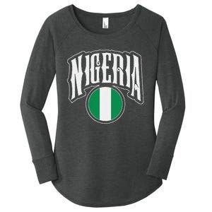 Love Nigeria With Nigerian Flag Inside A Circle Women's Perfect Tri Tunic Long Sleeve Shirt