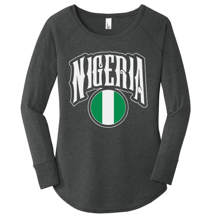 Love Nigeria With Nigerian Flag Inside A Circle Women's Perfect Tri Tunic Long Sleeve Shirt