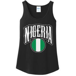 Love Nigeria With Nigerian Flag Inside A Circle Ladies Essential Tank