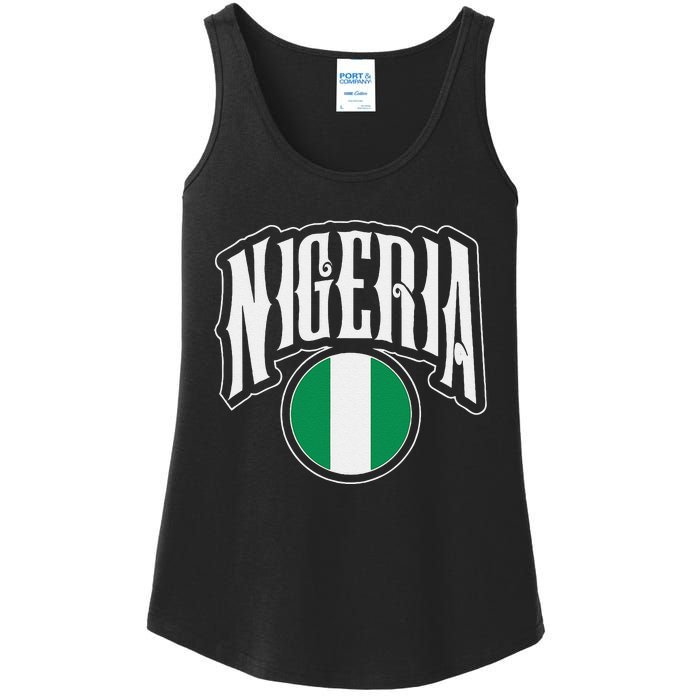 Love Nigeria With Nigerian Flag Inside A Circle Ladies Essential Tank