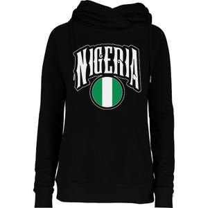 Love Nigeria With Nigerian Flag Inside A Circle Womens Funnel Neck Pullover Hood