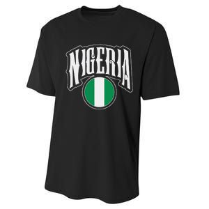 Love Nigeria With Nigerian Flag Inside A Circle Performance Sprint T-Shirt