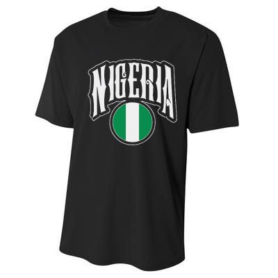 Love Nigeria With Nigerian Flag Inside A Circle Performance Sprint T-Shirt