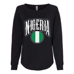 Love Nigeria With Nigerian Flag Inside A Circle Womens California Wash Sweatshirt