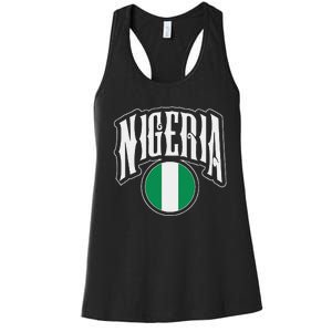 Love Nigeria With Nigerian Flag Inside A Circle Women's Racerback Tank