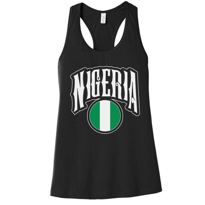 Love Nigeria With Nigerian Flag Inside A Circle Women's Racerback Tank