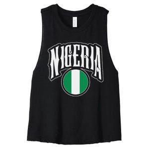 Love Nigeria With Nigerian Flag Inside A Circle Women's Racerback Cropped Tank