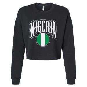 Love Nigeria With Nigerian Flag Inside A Circle Cropped Pullover Crew