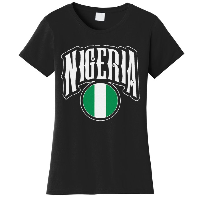 Love Nigeria With Nigerian Flag Inside A Circle Women's T-Shirt