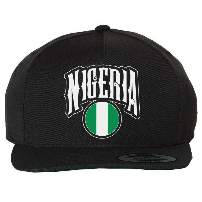 Love Nigeria With Nigerian Flag Inside A Circle Wool Snapback Cap