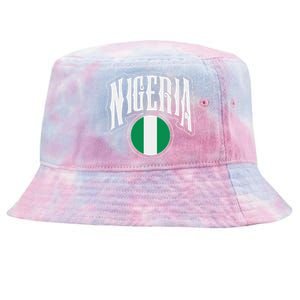 Love Nigeria With Nigerian Flag Inside A Circle Tie-Dyed Bucket Hat