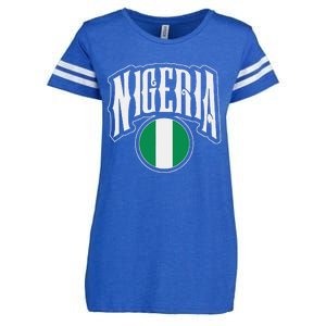 Love Nigeria With Nigerian Flag Inside A Circle Enza Ladies Jersey Football T-Shirt