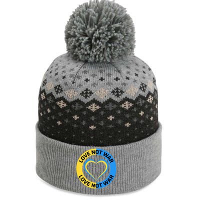 Love Not War For Ukrainian Supporters 5 The Baniff Cuffed Pom Beanie