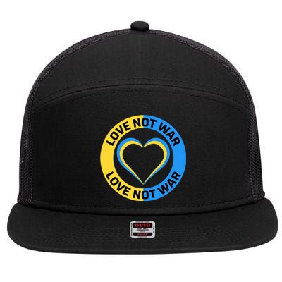 Love Not War For Ukrainian Supporters 5 7 Panel Mesh Trucker Snapback Hat