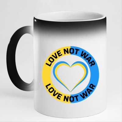 Love Not War For Ukrainian Supporters 5 11oz Black Color Changing Mug