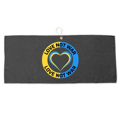 Love Not War For Ukrainian Supporters 5 Large Microfiber Waffle Golf Towel