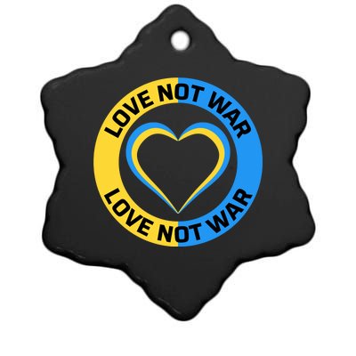 Love Not War For Ukrainian Supporters 5 Ceramic Star Ornament