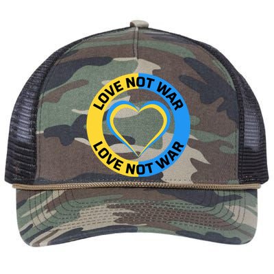 Love Not War For Ukrainian Supporters 5 Retro Rope Trucker Hat Cap