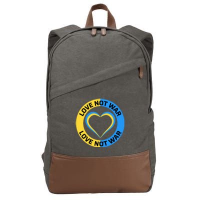 Love Not War For Ukrainian Supporters 5 Cotton Canvas Backpack