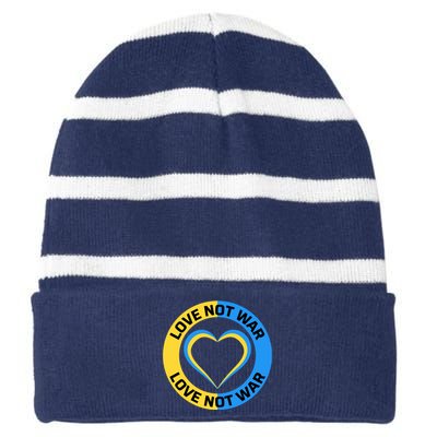 Love Not War For Ukrainian Supporters 5 Striped Beanie with Solid Band