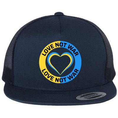 Love Not War For Ukrainian Supporters 5 Flat Bill Trucker Hat