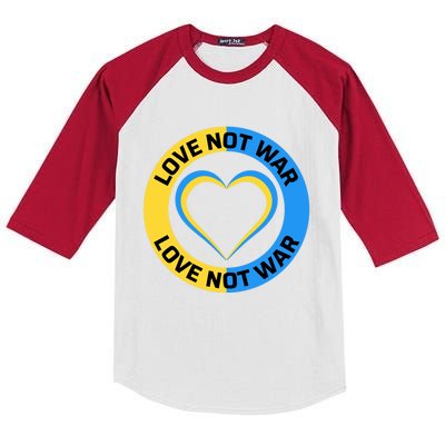 Love Not War For Ukrainian Supporters 5 Kids Colorblock Raglan Jersey