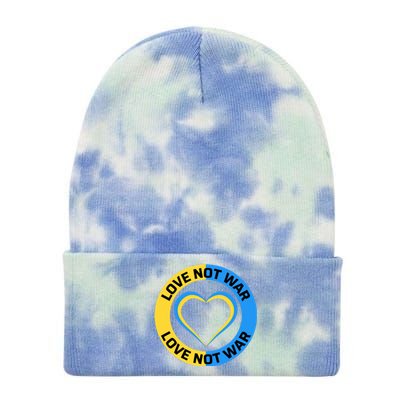 Love Not War For Ukrainian Supporters 5 Tie Dye 12in Knit Beanie