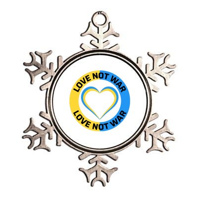 Love Not War For Ukrainian Supporters 5 Metallic Star Ornament