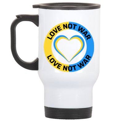 Love Not War For Ukrainian Supporters 5 Stainless Steel Travel Mug