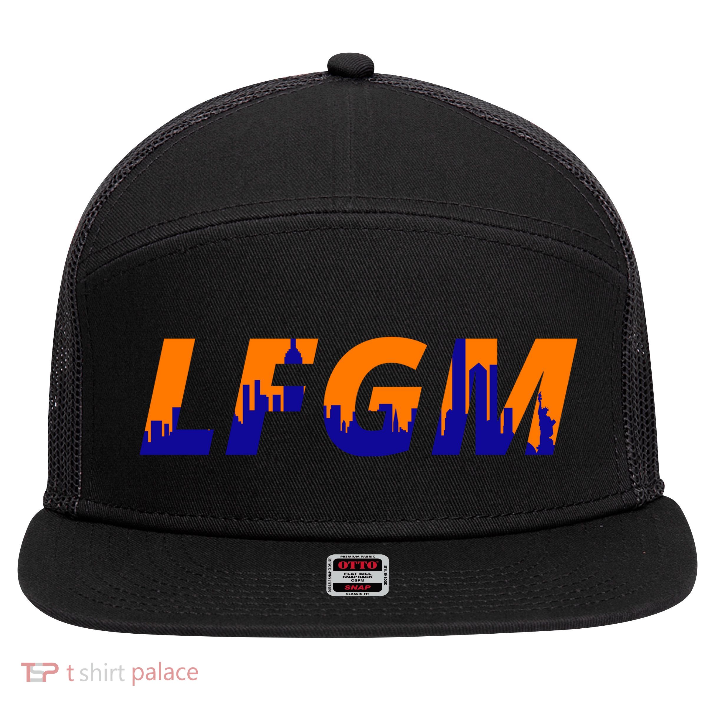 LFGM New York City Skyline 7 Panel Mesh Trucker Snapback Hat