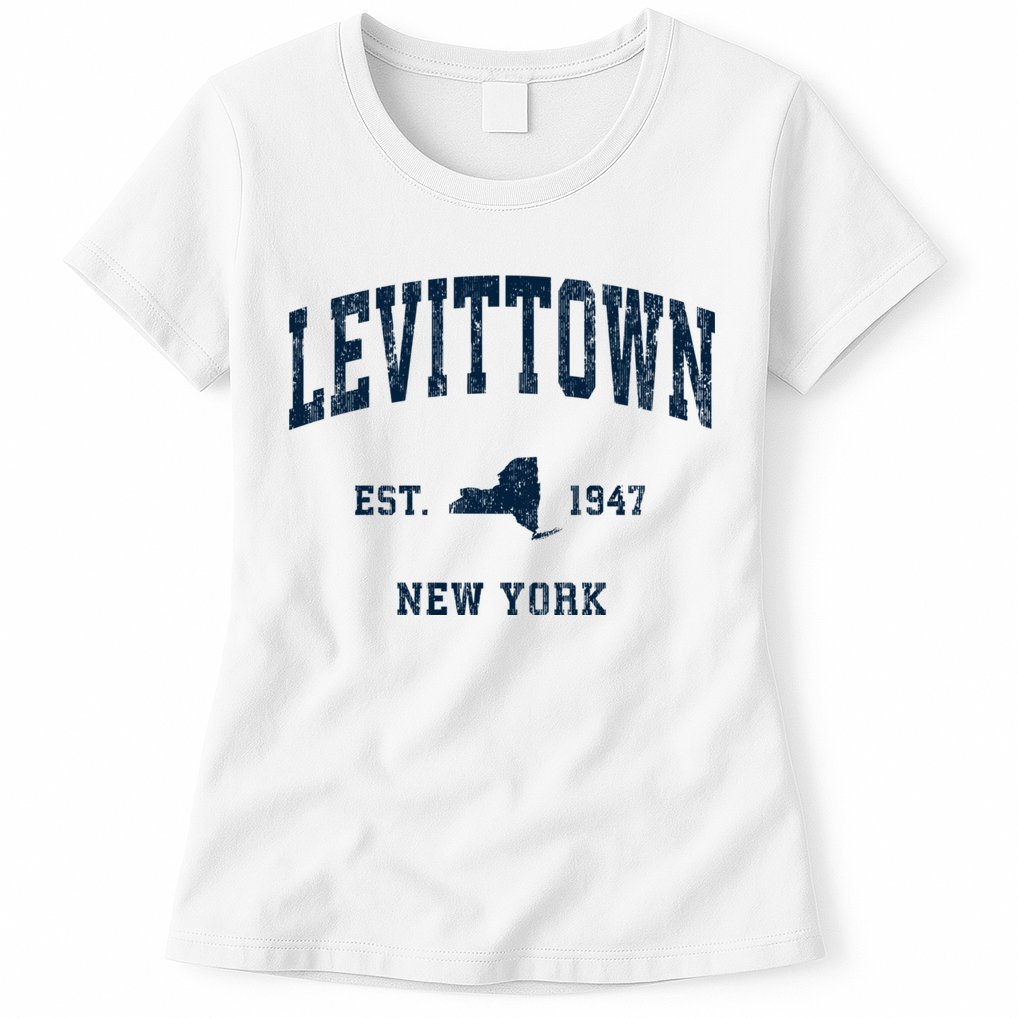 Levittown New York Ny Vintage Athletic Womens T-Shirt