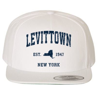 Levittown New York Ny Vintage Athletic Wool Snapback Cap