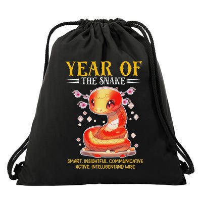 Lunar New Year Happy Chinese New Year Of The Snake 2025 Drawstring Bag
