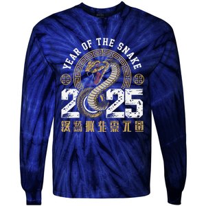 Lunar New Year Chinese New Year Of The Snake 2025 Red Funny Tie-Dye Long Sleeve Shirt