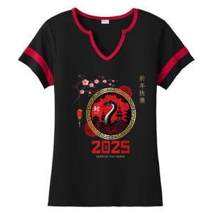 Lunar New Year Chinese New Year 2025 Year Of The Snake 2025 Gift Ladies Halftime Notch Neck Tee